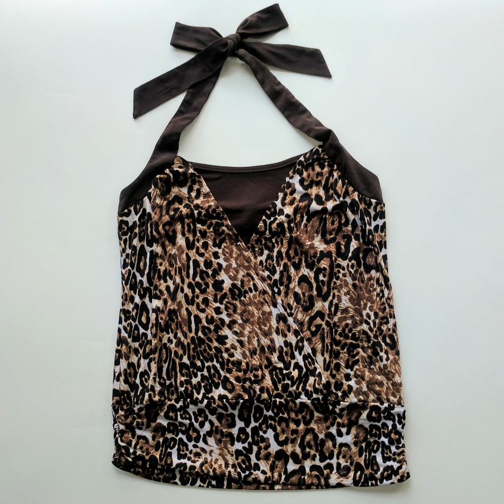 Halloween Spice Girls 90s Y2K Pop Star Scary Spice Leopard Print Club Halter Top